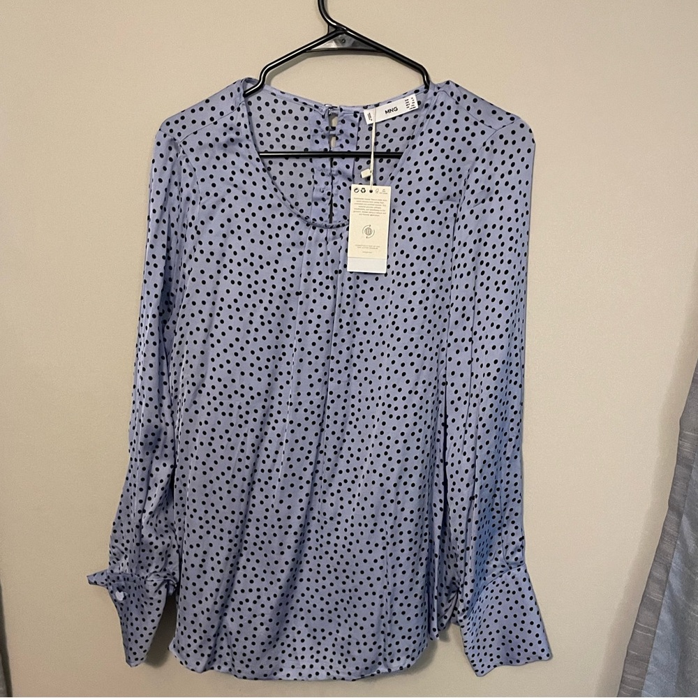 New with tags, long sleeve satin blouse from Mango!